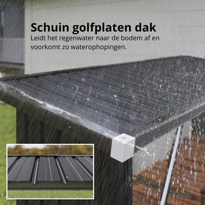 Nancy's Morgex Haardhoutopslag - Brandhout Opslag - Houtopslag - Donkergrijs - Staal