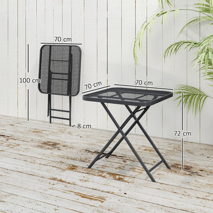 Nancy's Garda Balkontafel - Tuintafel - Terrastafel - Zwart - Staal - ± 70 x 70 x 70 cm