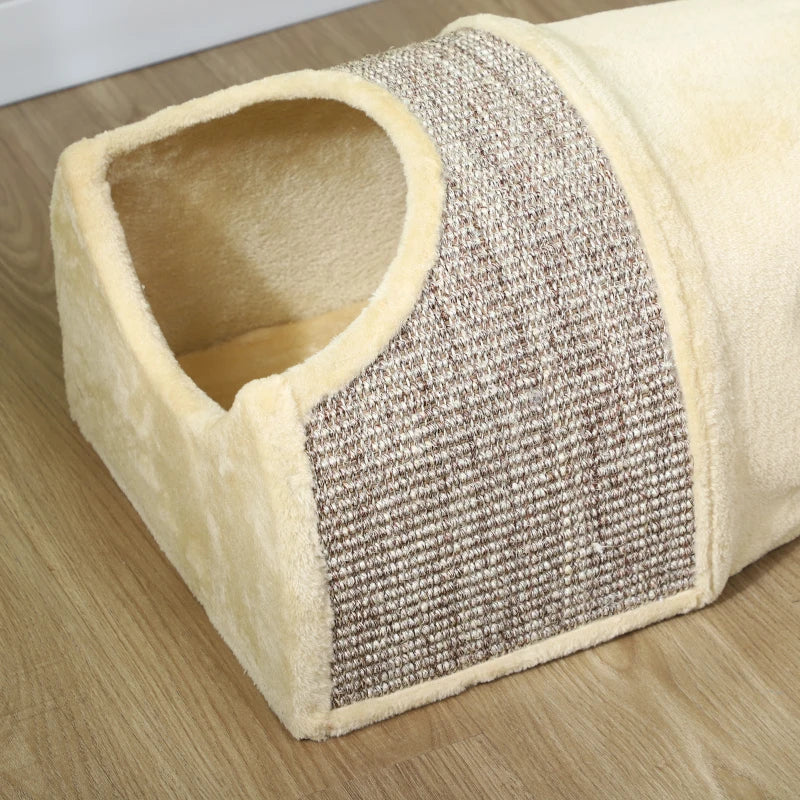 Nancy's Ossela Kattentunnel - Speeltunnel voor Katten - Kattenhuis - Beige - ± 105 x 40 x 30 cm