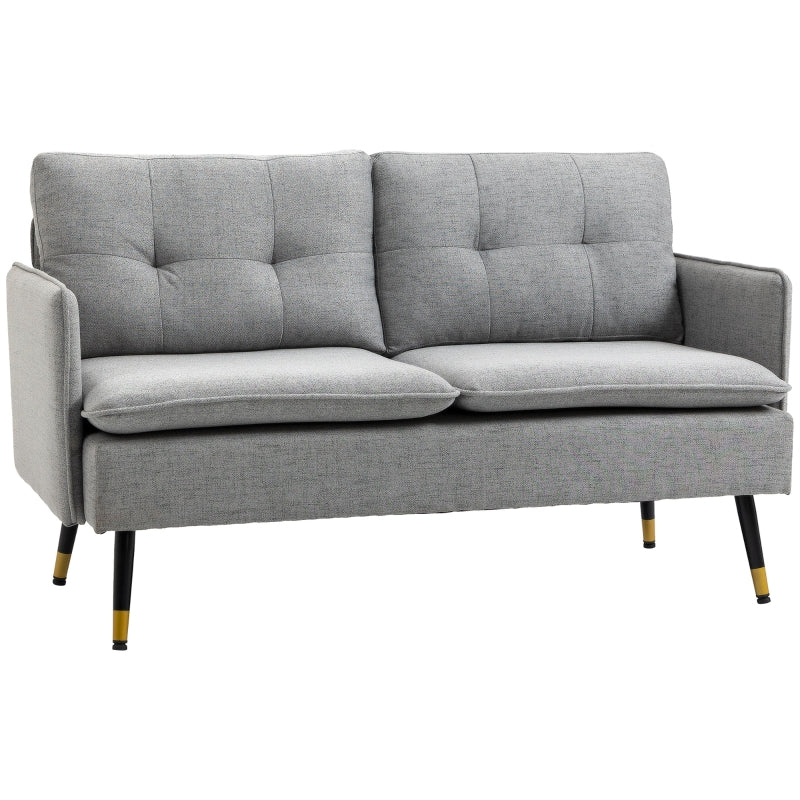Nancy's Esther 2-zitsbank - Bank - Grijs - Linnenlook - ± 140 x 70 x 80 cm