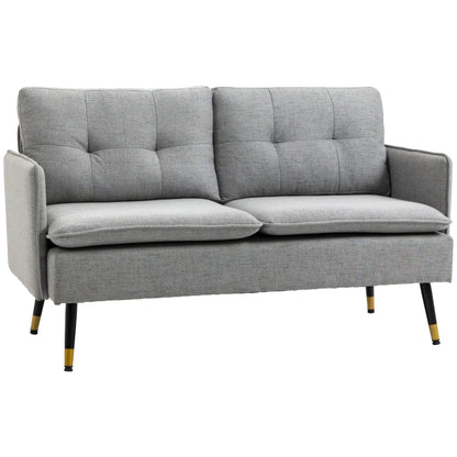 Nancy's Esther 2-zitsbank - Bank - Grijs - Linnenlook - ± 140 x 70 x 80 cm