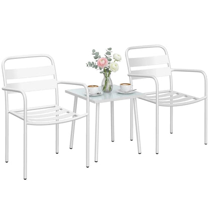 Nancy's Sarmede Bistroset - Balkonset - Tuinset - 3-Delig - Wit - Staal