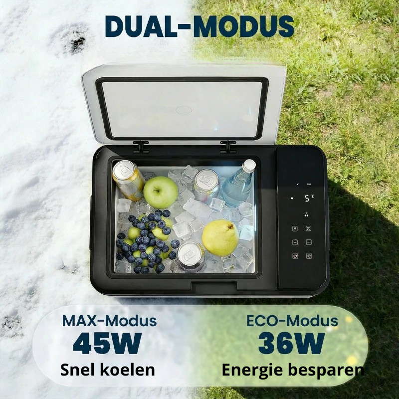 Nancy's Sortino Compressor Koeler - Koelbox - Compressorkoelbox - LED-Verlichting - Bluetooth - -20 °C tot 20 °C - Zwart - 30 Liter