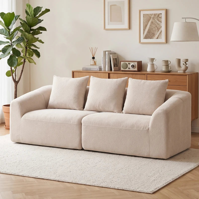 Nancy's Tergu 3-Zitsbank - Sofa - 3 Persoons Bank - Beige - Chenille Look - ± 225 x 95 x 85 cm