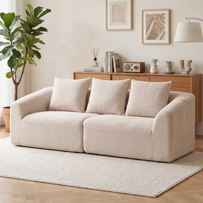 Nancy's Tergu 3-Zitsbank - Sofa - 3 Persoons Bank - Beige - Chenille Look - ± 225 x 95 x 85 cm