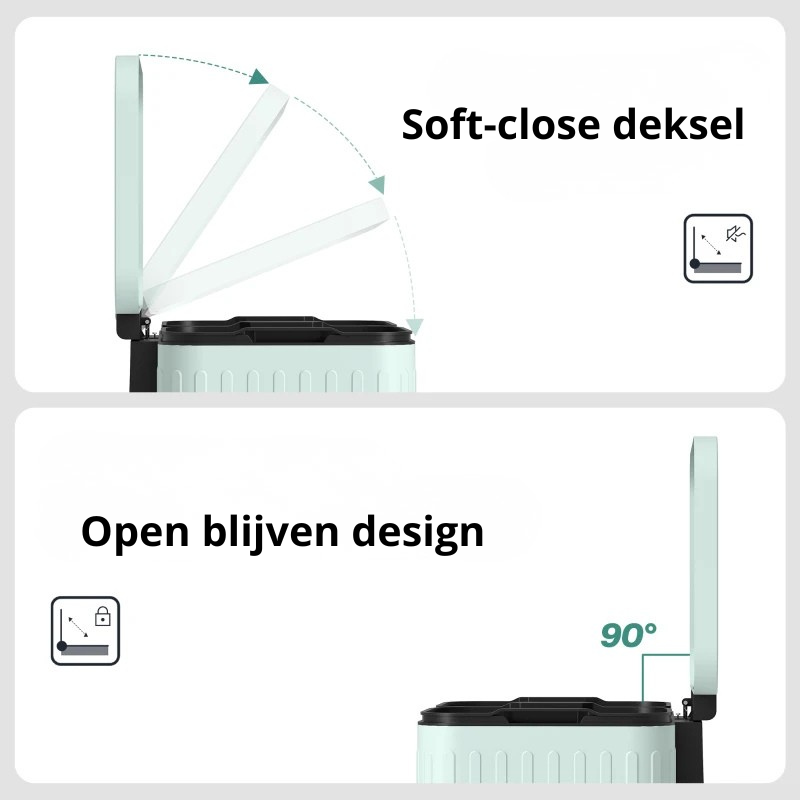 Nancy's Rosta Afvalscheidings prullenbak - Afvalbak - Pedaalemmer - Groen - 2 x 20 L