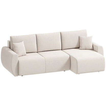 Nancy's Staletti Slaapbank - Logeerbed - Ligbank - Opbergruimte - Crèmewit - Velours