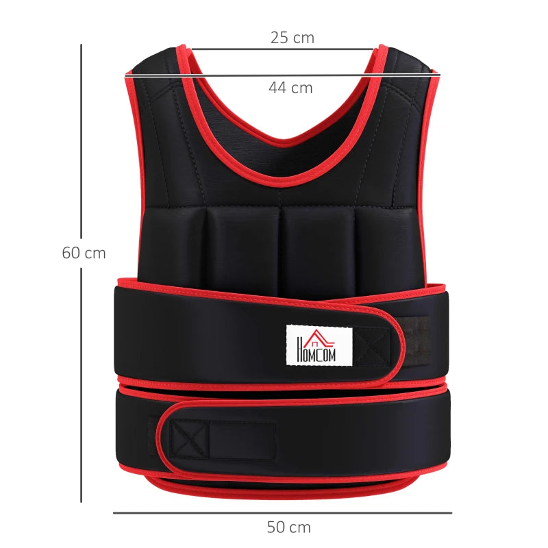 Nancy's Bagnoli Gewichtsvest - Trainingsvest - Gewichtgilet - Vest voor Krachttraining - Zwart / Rood - 20 KG