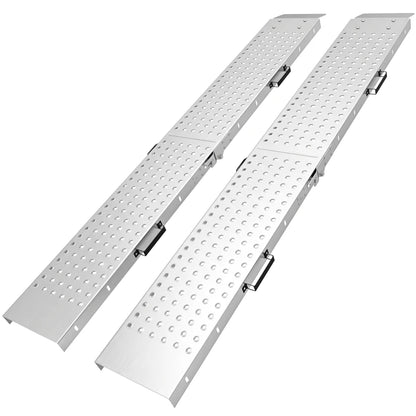 Nancy's Tarsogno Laadbruggen - Set van 2 - Oprijbruggen - Oprijplaten - Antislip - Zilver - Staal - 180 x 25,5 x 6,5 cm