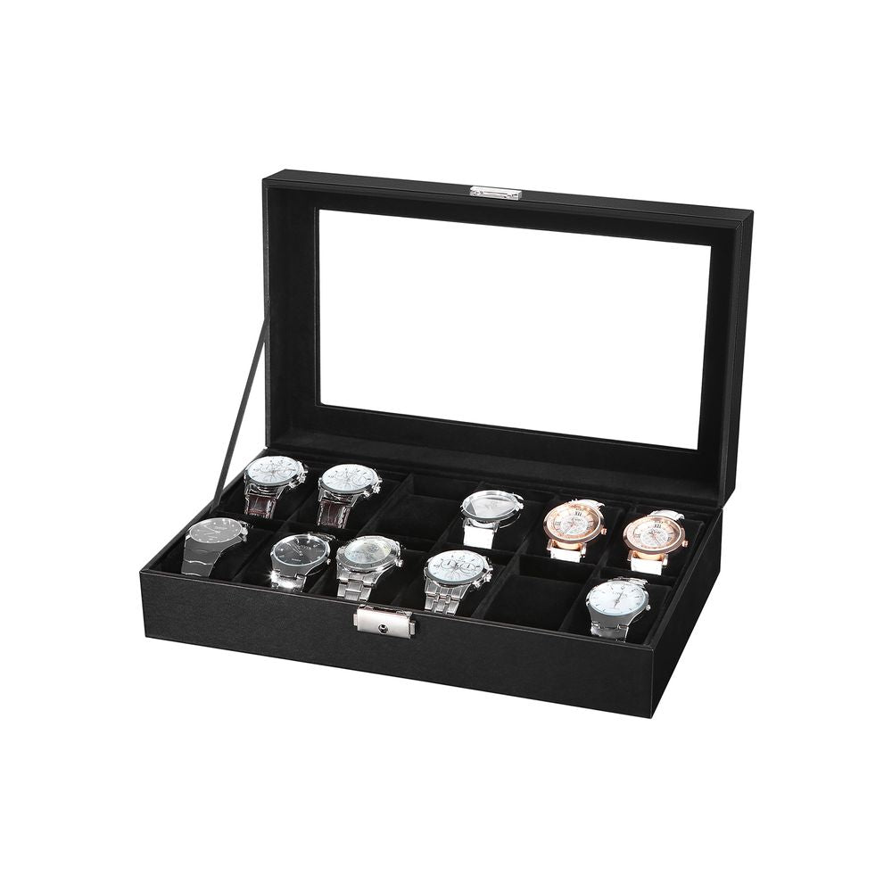 Nancy's Carvoeira Horlogedoos - Horloge Box - Horloge Opbergdoos - Voor 12 Horloges - Zwart