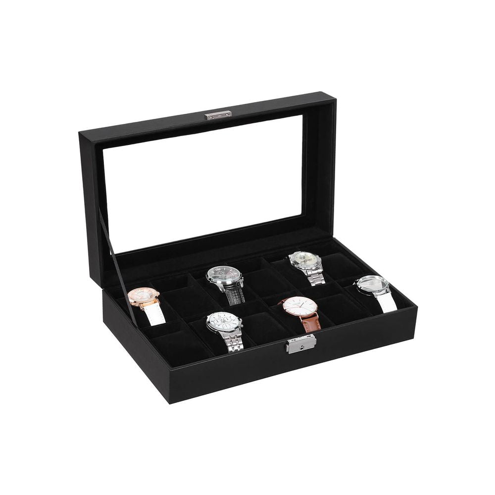 Nancy's Carvoeira Horlogedoos - Horloge Box - Horloge Opbergdoos - Voor 12 Horloges - Zwart
