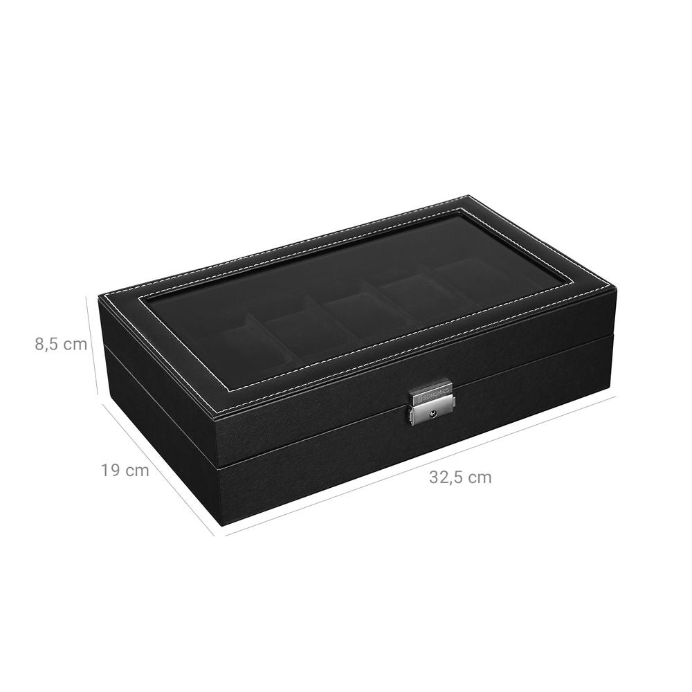 Nancy's Carvoeira Horlogedoos - Horloge Box - Horloge Opbergdoos - Voor 12 Horloges - Zwart