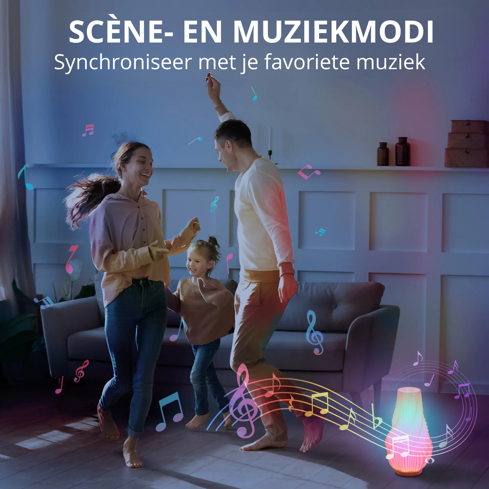 Nancy's Desulo Tafellamp - Slimme LED-Tafellamp - Scène- & muziekmodi - Spraakbesturing - Wit