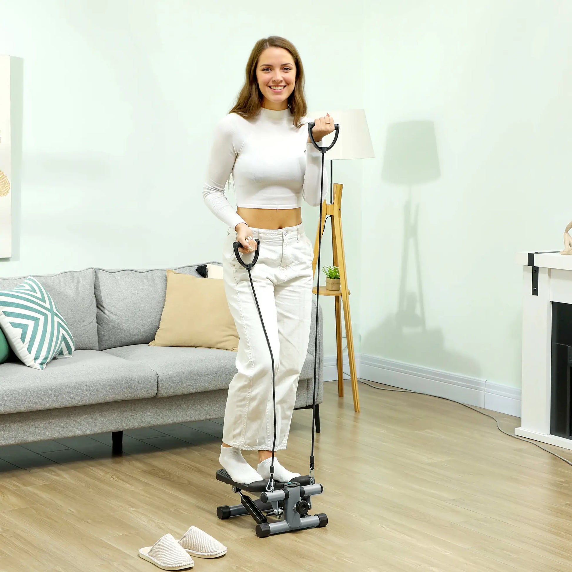 Nancy's Giglio Stepper - Step Apparaat - Fitness Step - LCD-scherm - Grijs