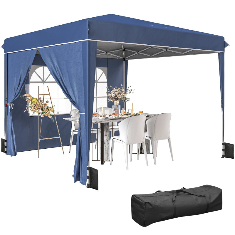 Nancy's Policoro Paviljoen - Party tent - Pop-up ontwerp - Blauw / Wit - 300 x 300 x 275 cm