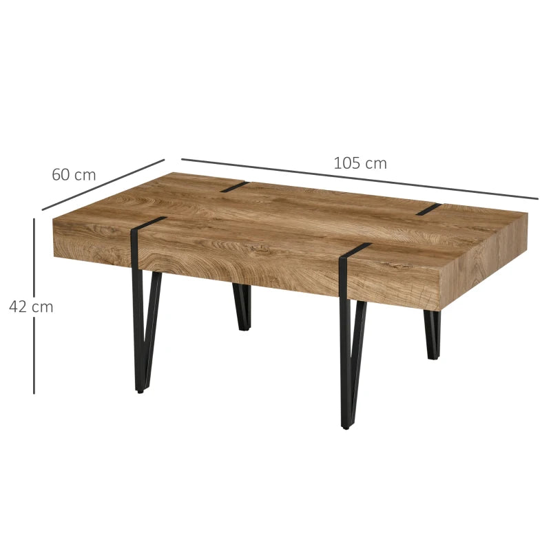 Nancy's Lindoso Salontafel - Koffietafel - Natuurlijk hout - Staal - ± 105 x 60 x 40 cm