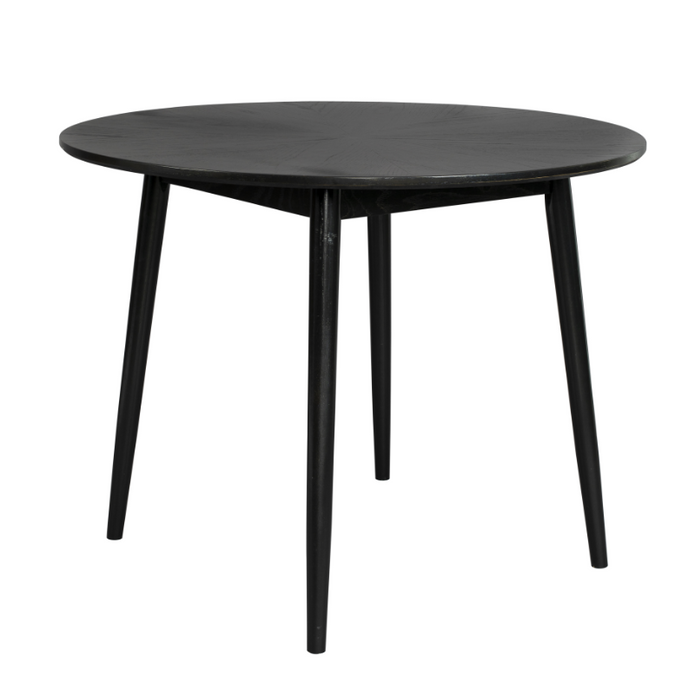 Nancy's Vinton Eettafel - Keukentafel - Eetkamertafel - Zwart - Eikenhout - Ø 100 x 75 cm