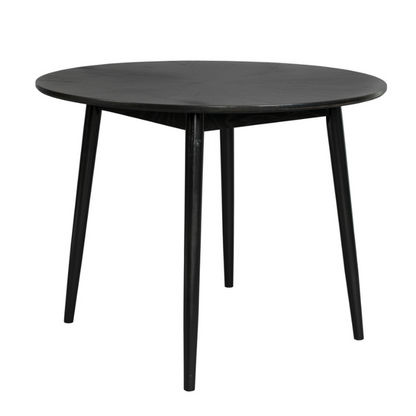 Nancy's Vinton Eettafel - Keukentafel - Eetkamertafel - Zwart - Eikenhout - Ø 100 x 75 cm