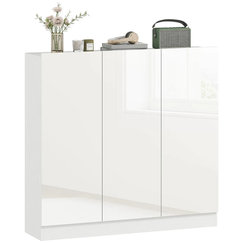 Nancy's Montecorice Schoenenkast - Opbergkast voor Schoenen - Schoenenrek - Wit - ± 105 x 35 x 110 cm