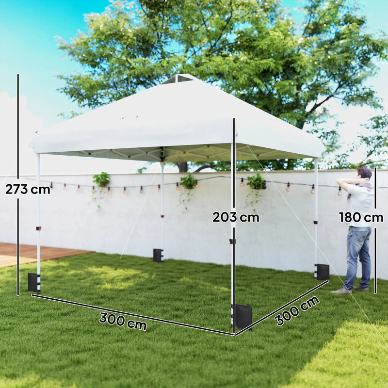 Nancy's Polcenigo Paviljoen - Party tent - Inklapbaar frame - Wit - ± 300 x 300 x 275 cm