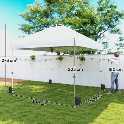 Nancy's Polcenigo Paviljoen - Party tent - Inklapbaar frame - Wit - ± 300 x 300 x 275 cm