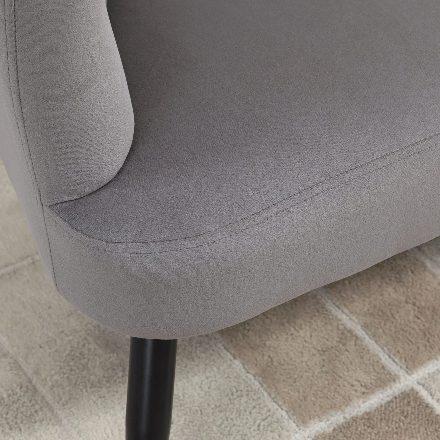 Nancy's Laurino 2-Zitsbank - Zitbank - Donkergrijs - Fluweel - ± 130 x 65 x 80 cm