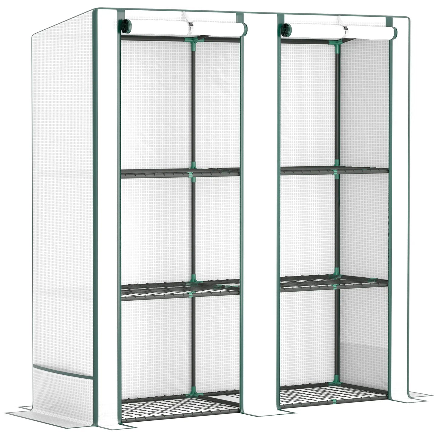 Nancy's Sarzeda Kweekkas - Tuinkas - Plantenkas - Plantenrek - Wit - ± 145 x 50 x 152/142 cm
