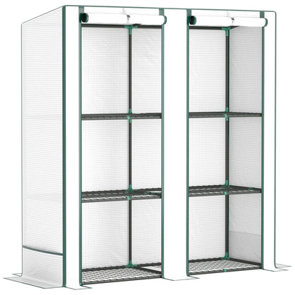 Nancy's Sarzeda Kweekkas - Tuinkas - Plantenkas - Plantenrek - Wit - ± 145 x 50 x 152/142 cm