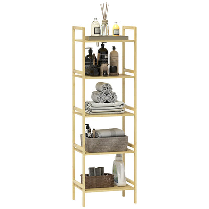 Nancy's Carreira Badkamerrek - Badkamerkast - Badkamermeubel - Bamboe - ± 45 x 30 x 140 cm