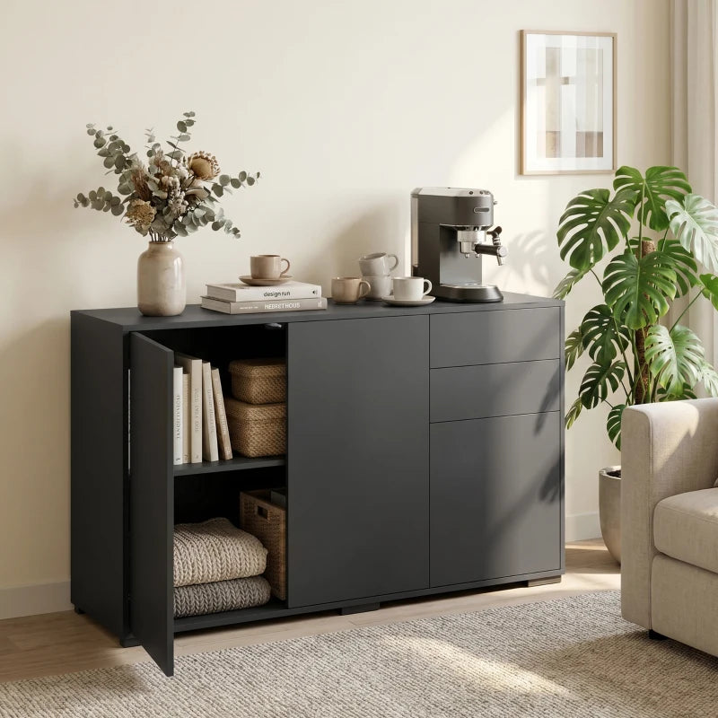 Nancy's Tencarola Commode - Dressoir - Opbergkast - Zwart - ± 115 x 35 x 75 cm
