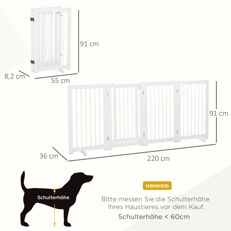 Nancy's Moho Cay Dog Fence 91 cm, Wooden Safety Fence, Freestanding Dog Fence with Door, Foldable Safety Fence for Fireplace &amp; Stove