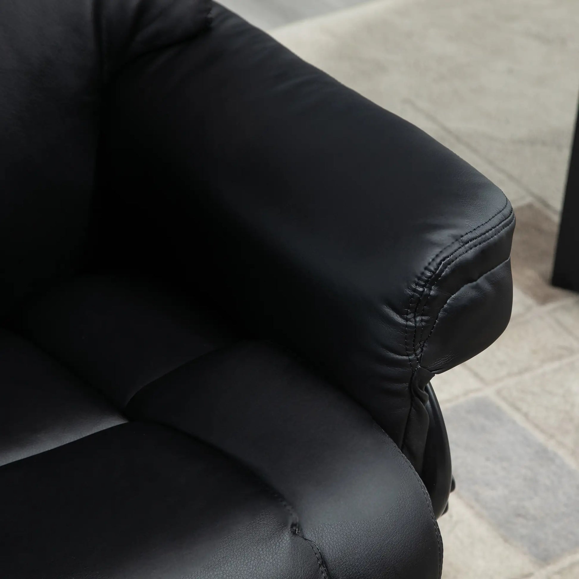 Nancy's Gusta - Relaxfauteuil - Relaxstoel - Verstelbare rugleuning - Draaibaar - Zwart - Kunstleer kopie