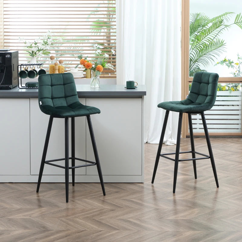 Nancy's Cambra Barkrukken - Barstoelen - Set van 2 - Groen - 42 x 47 x 105 cm