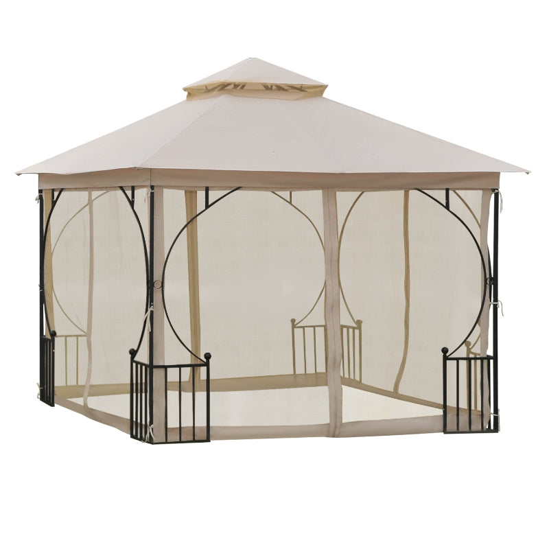 Pavillon Castille de Nancy - Pavillon de jardin - Tente de fête - Tente de jardin - Tente de fête Double toit - ± 300 x 300 cm