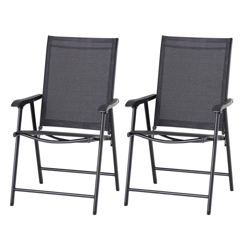 Nancy's Sandfort Tuinstoelen - Opvouwbaar - Zwart- Set van 2