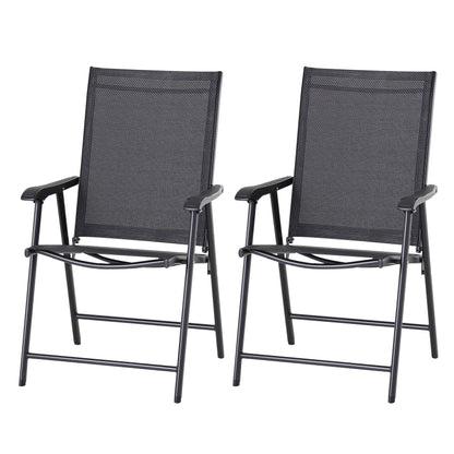 Nancy's Sandfort Tuinstoelen - Opvouwbaar - Zwart- Set van 2