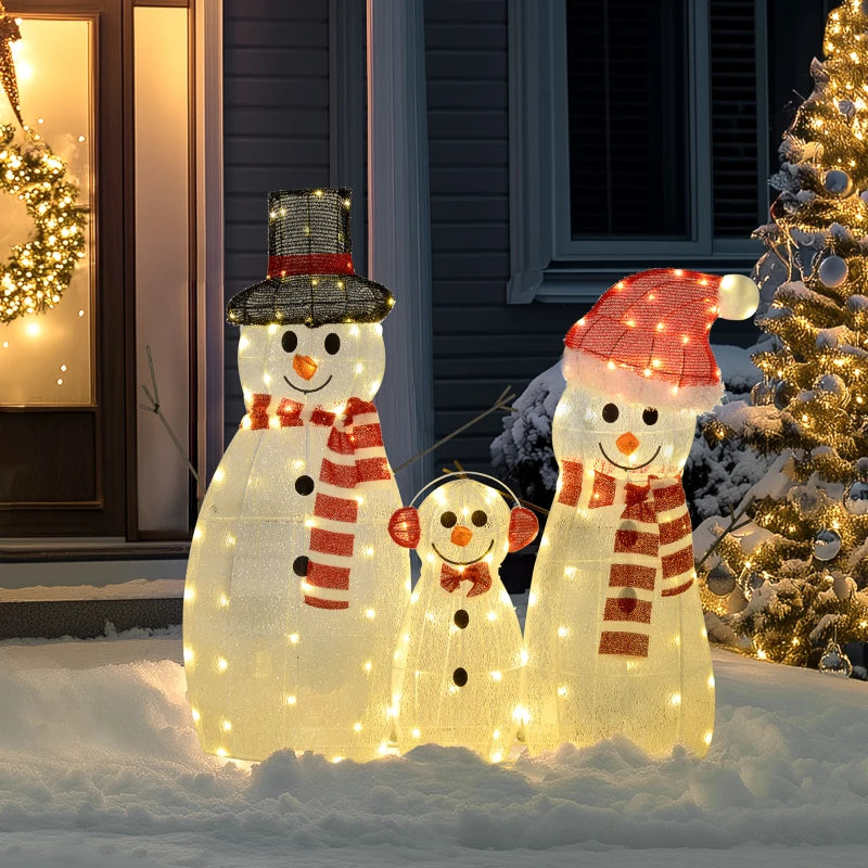 Nancy's Tarouquela Sneeuwpop met LED-Verlichting - Kerstverlichting - Kerstdecoratie voor Buiten - Wit 