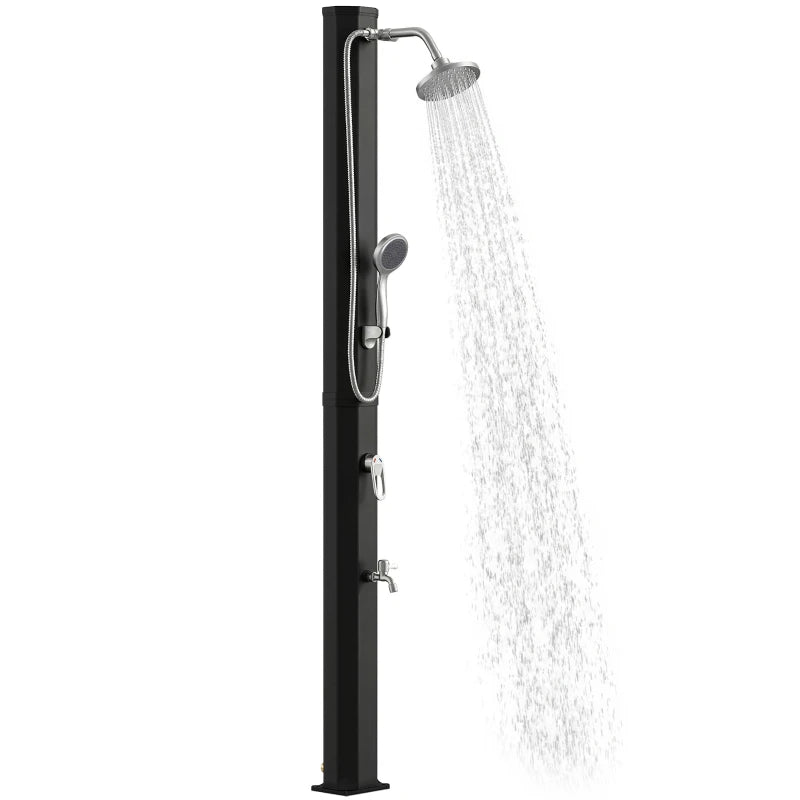 Nancy's Solighetto Zonneverwarmde Tuindouche - Buitendouche - Met Handdouche - Zwart - 215cm Hoog