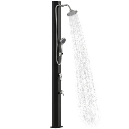 Nancy's Solighetto Zonneverwarmde Tuindouche - Buitendouche - Met Handdouche - Zwart - 215cm Hoog