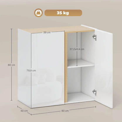 Nancy's Meltina Commode - Opbergkast - Wit / Hout - 80 x 40 x 80 cm