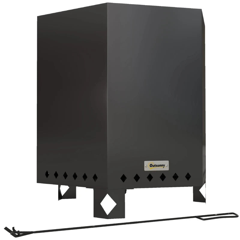 Nancy's Ravina Vuurkorf - Vuurschool - Buitenhaard - Zwart - RVS - ± 45 x 40 x 45 cm