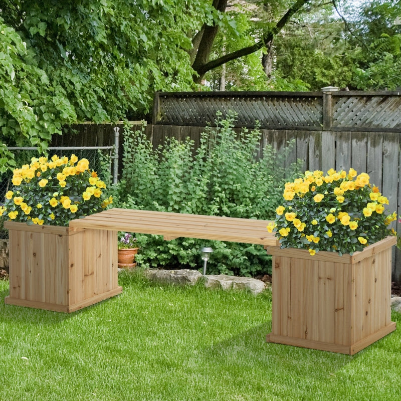 Nancy's Oropesa Planter - Flower Box - With Bench - Garden Bench - Pine Wood - ± 185 x 40 x 40 cm
