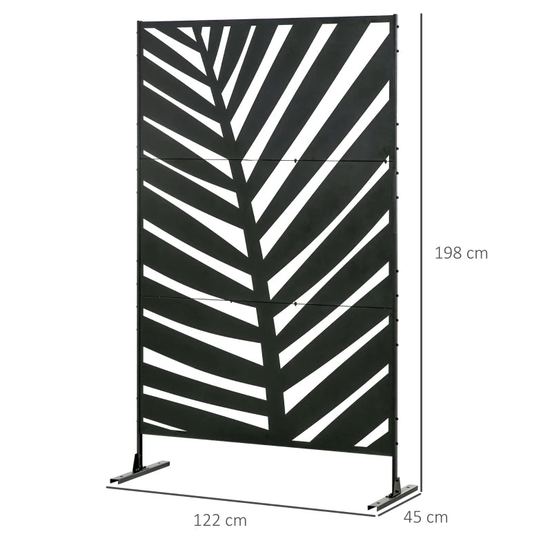Nancy's Schio Privacyscherm - Tuinscherm - Zichtscherm - Zwart - Staal - ± 120 x 45 x 200 cm