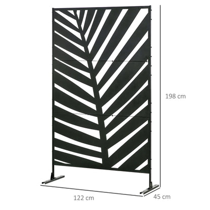 Nancy's Schio Privacyscherm - Tuinscherm - Zichtscherm - Zwart - Staal - ± 120 x 45 x 200 cm