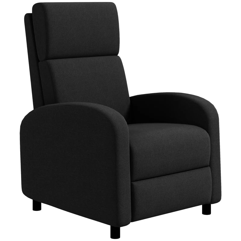 Nancy's Paesana Relaxfauteuil - Loungestoel - Relaxstoel - Zwart - Linnen look