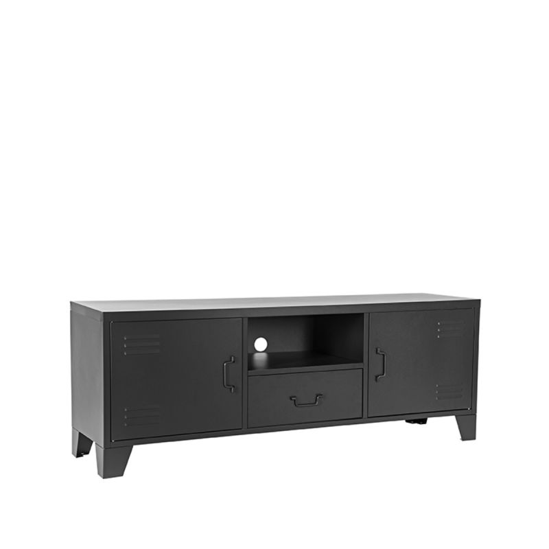 LABEL51 Tv-meubel Fence - Zwart - Metaal - 150 x 40 x 55 cm