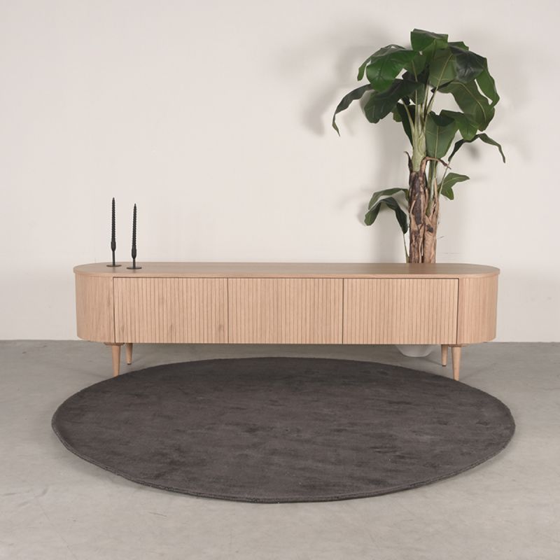 LABEL51 TV-Meubel Hout Oliva Desgin Naturel Eiken - ronde hoeken -220x47x55 cm