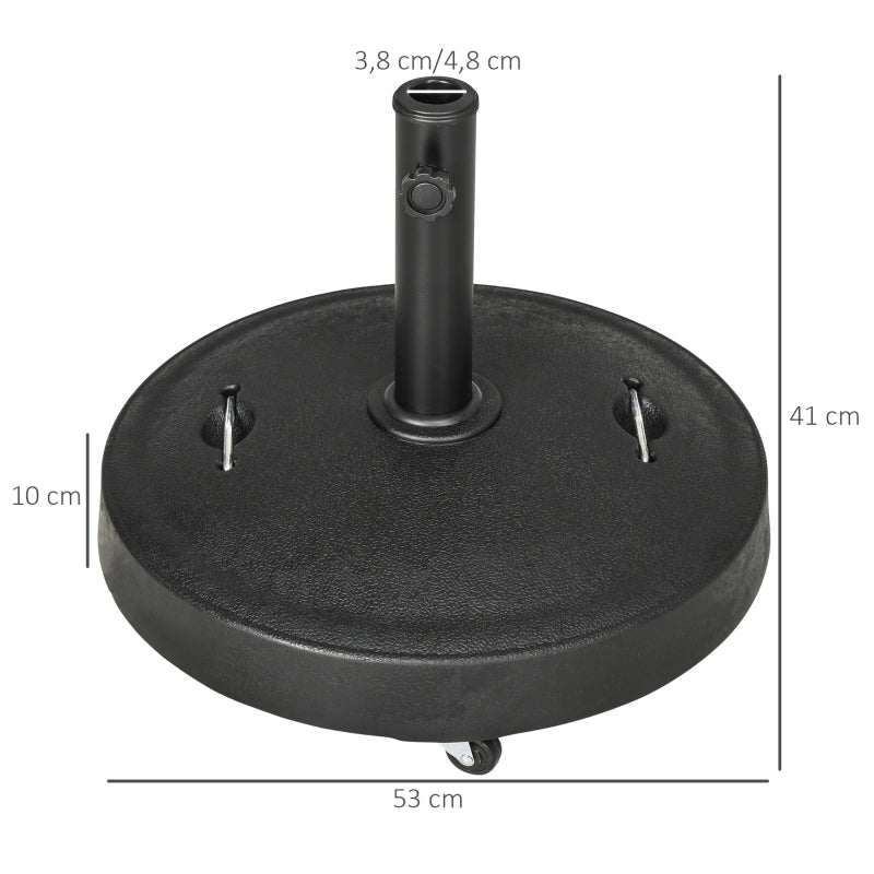 Nancy's Ivybridge Parasolvoet - Parasol standaard - Zwart - Geschikt voor parasolstokken van Ø38 mm tot Ø48 mm