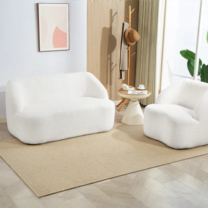 Nancy's Marchirolo 2-Zitsbank - Zitbank - Crème Wit - Teddy Look - ± 140 x 85 x 75 cm