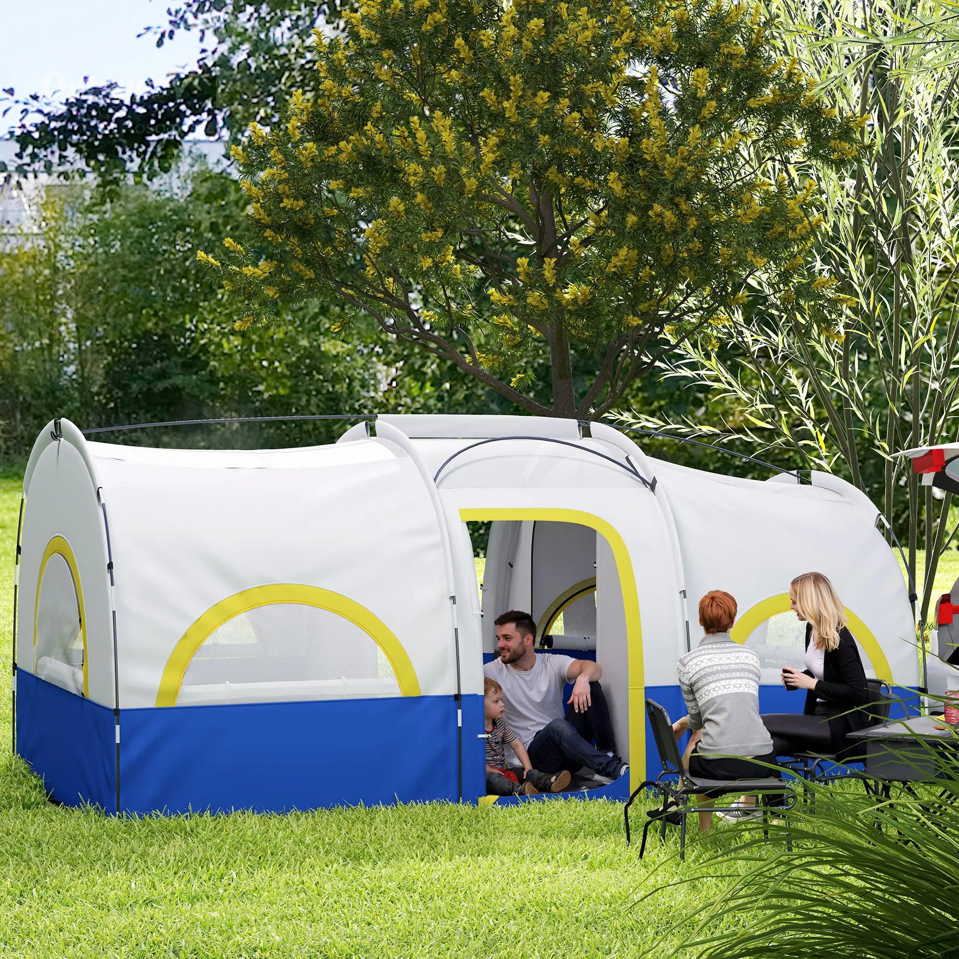 Nancy's Foppolo Kampeertent - Campingtent - 4-6 Personen - Blauw - ± 435 x 250 x 195 cm